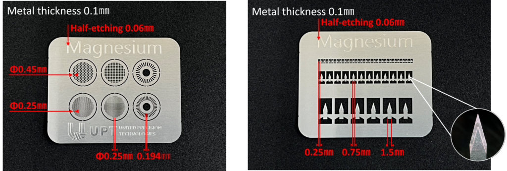Etched magnesium by UPT